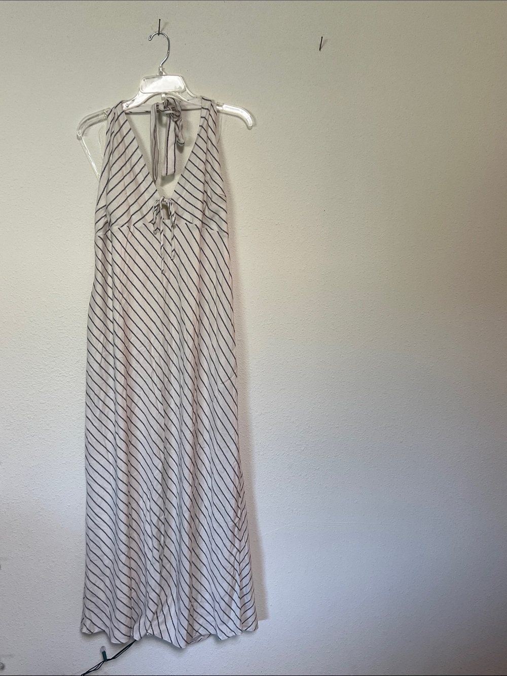 Wild Fable Halter Striped Maxi Dress in Light Beige and Black NWOT